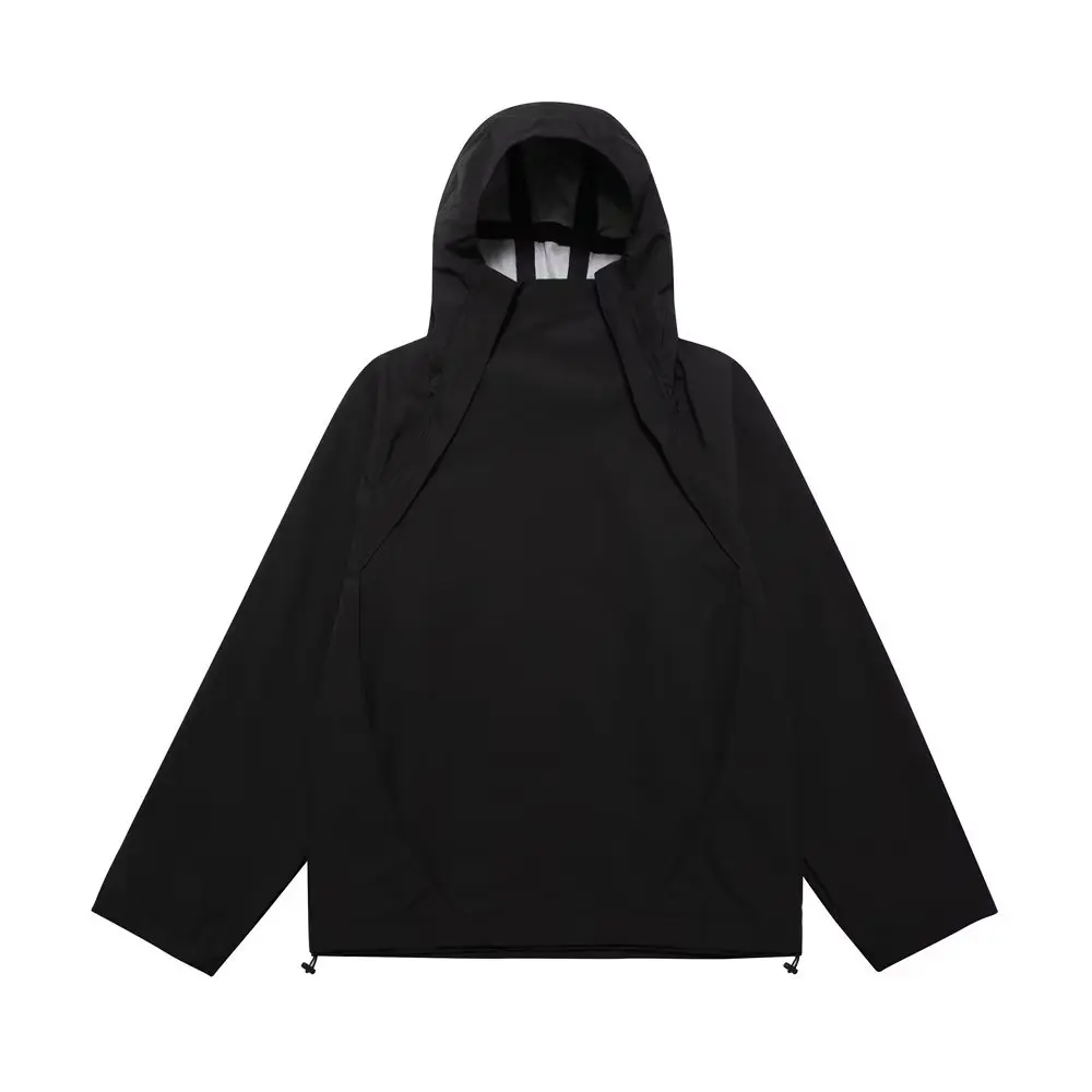 

Men's Outdoor Hooded Jaet Waterproof Large Size 250 Pou Fall Season Casual Faion Urban Sle Zipper Closure Long Sve