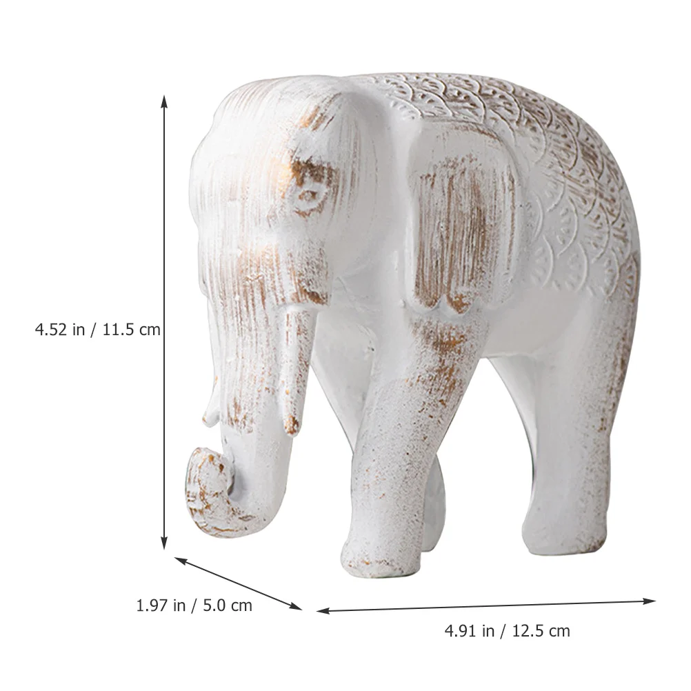 

Resin Vintage Elephant Ornament Decorative Desktop Statue Room Decor Resin Decor Animal Adornment