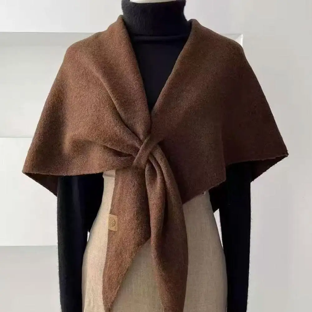 

fashion Korean Triangle scarf shawl Women's Neck Wrap Wool Blended Female Thickened Warm Shoulder Shawl Winter Gift