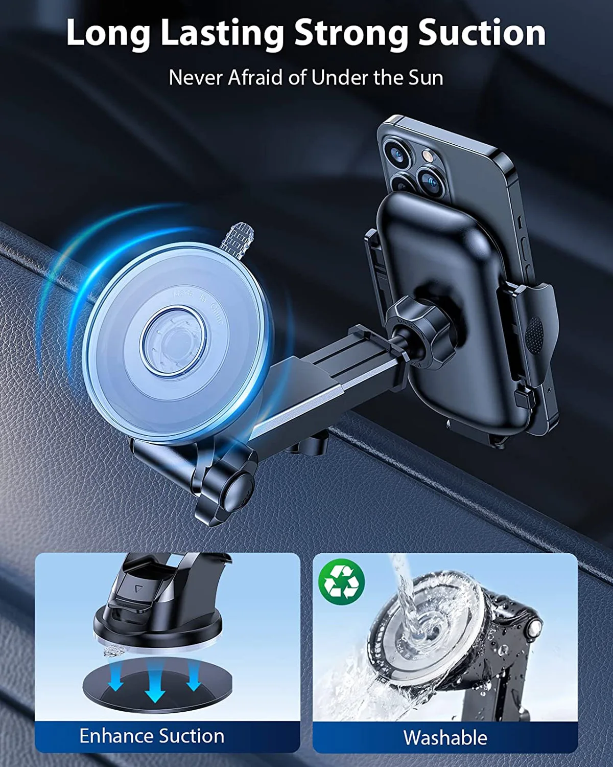 Auto-Handyhalterung Zubehör Saugnapf Auto-Handyständer 17mm Kugelkopf-Basis für Auto-Windschutzscheibe Armaturenbrett Handyhalterung – Detail 5
