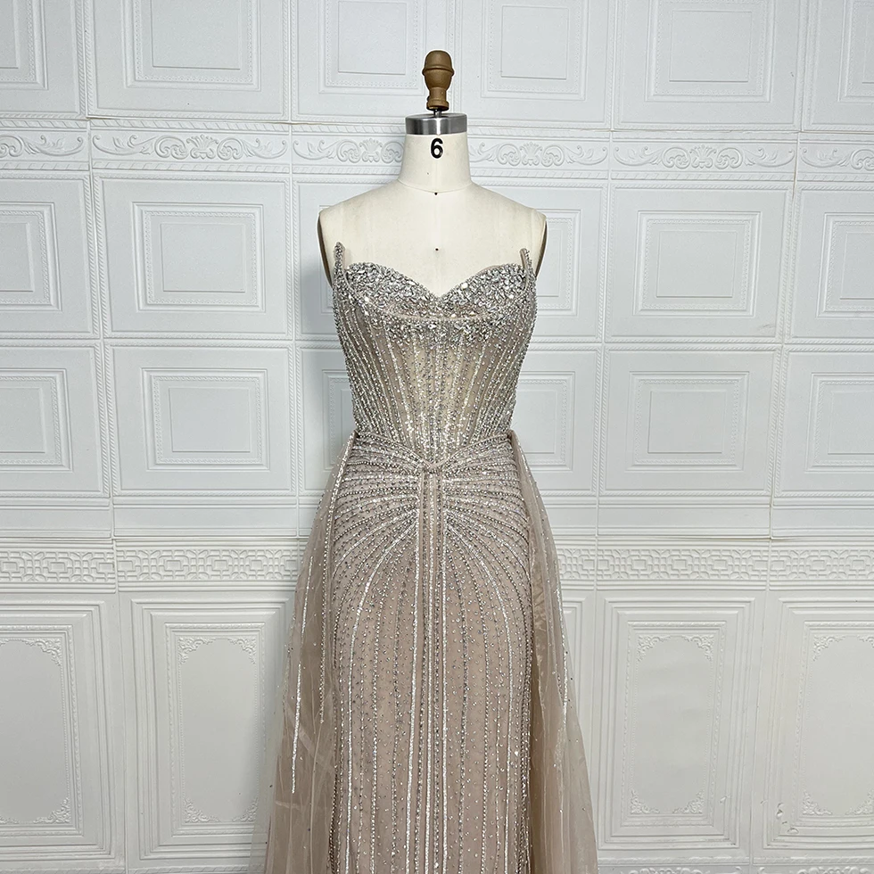 Luxe kralen zeemeermin avondjurk met afneembare rok 2025, lieverd voor vrouwen, formele prom, bruiloft, feestjurk op maat