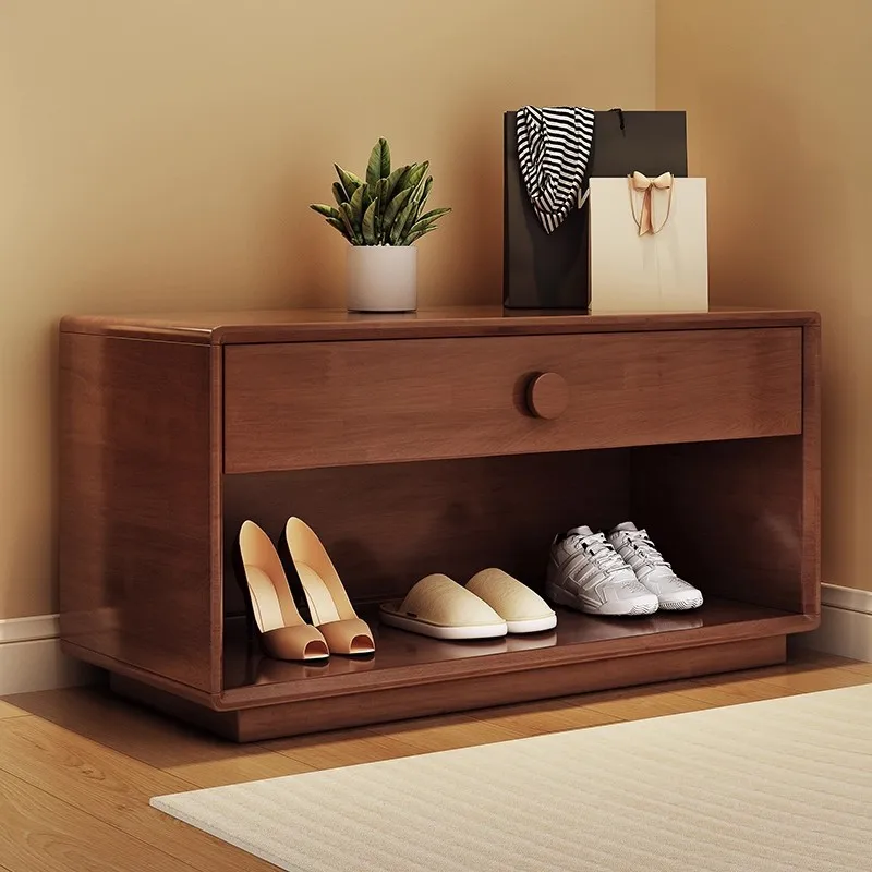 

Табурет для смены обуви из цельного дерева, дверной табурет для входа в дом, шкаф для обуви, сиденье, табурет, встроенный табурет для входа в прихожую, табурет для входной двери