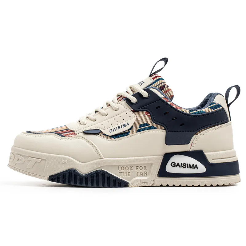 

Board shoes, niche ethnic style fabric, thick soled student sneakers, skateboard shoes, men's shoes, men's motorcycle shoes