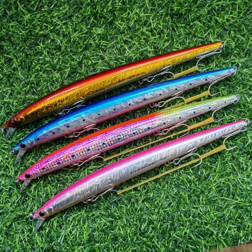 MUKUN Ultra Long Casting Slim Minnow schwimmender Angelköder 210 mm 34 g 10–100 cm Salzwasser künstliche große harte Köder – Detail 1