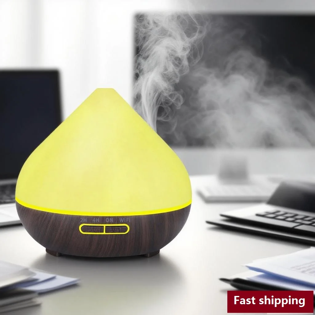 

​​Ultrasonic Humidifier with 7 Colors LED Lights Aromatherapy Essential Oil Diffuser 400ml Water Tank for home​​