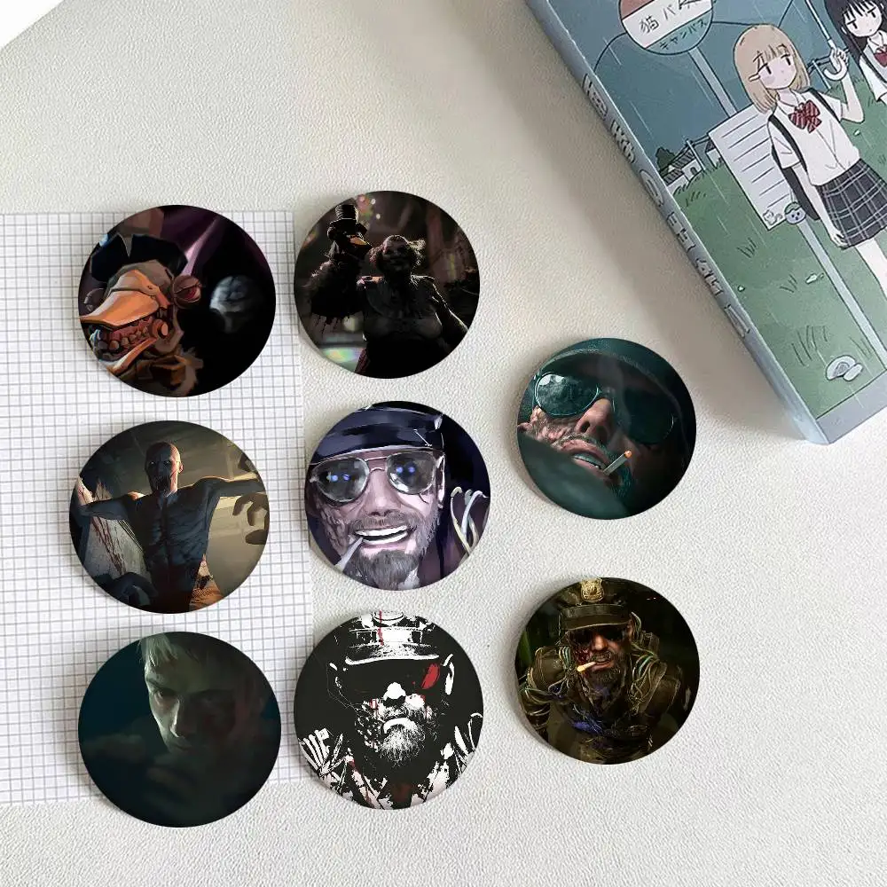 1 Stück Game The Outlast Trials Horror-Broschen im Cartoon-Stil für Rucksackdekoration, runde Emaille-Pins für Accessoires