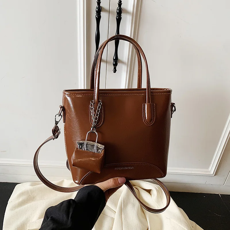 

Luxe Commuter Tote Bag, Women's Office Shoulder Crossbody, Chic Day to Night Purse, Minimalist Top Handle Bag Textured Sling Bag