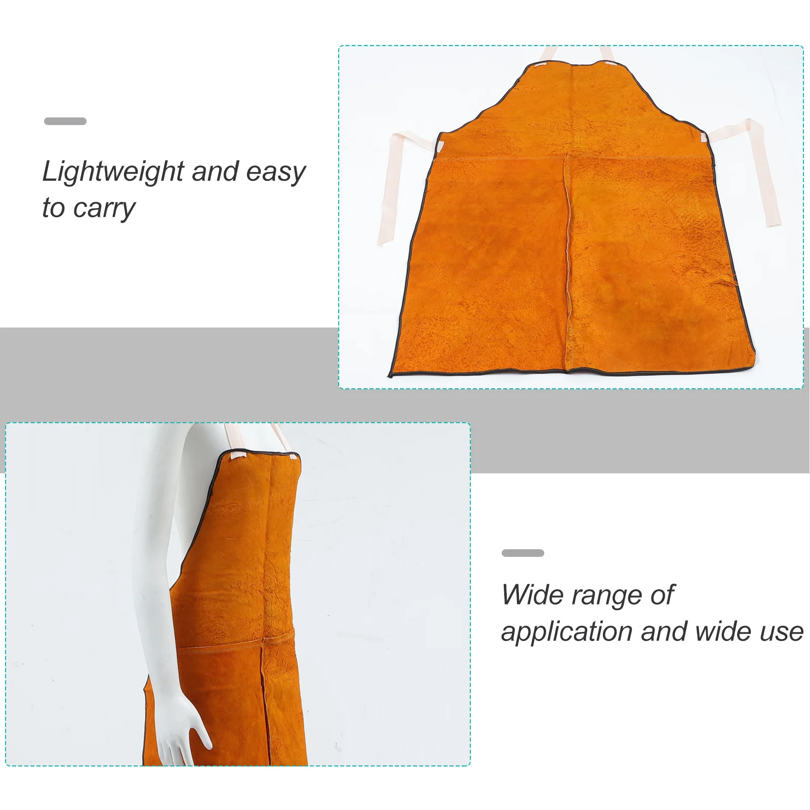 1pcs Welding Apron Work Cowhide Resistant Bib Heat Hair Working Flame Welder Clothes Blacksmith Men Aprons Coat Clothing