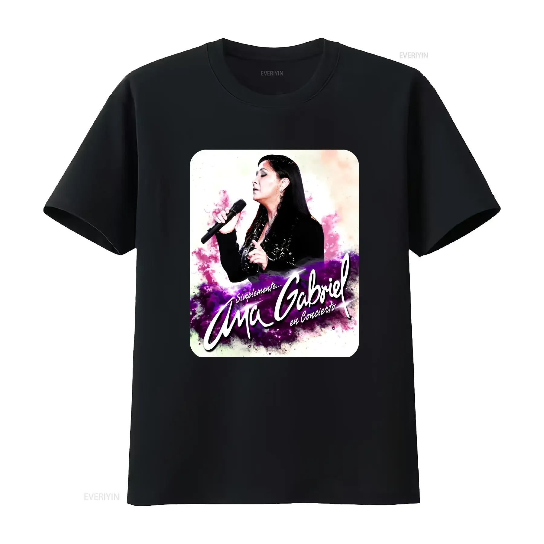 تي شيرت Ana Gabriel en Concierto Latin Singer Tour مقاس XL عتيق مغسول أوم ممتد قليلاً ملابس شارع جرافيك غير رسمية ناعمة