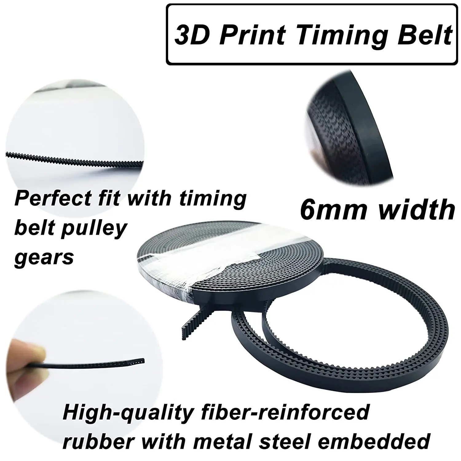 ZBAITU 5 Mét (16.4ft) GT2 Mở Thời Điểm Dây 2Mm 6Mm Rộng Polyurethane Cho Laser Khắc Cắt 3D Printe