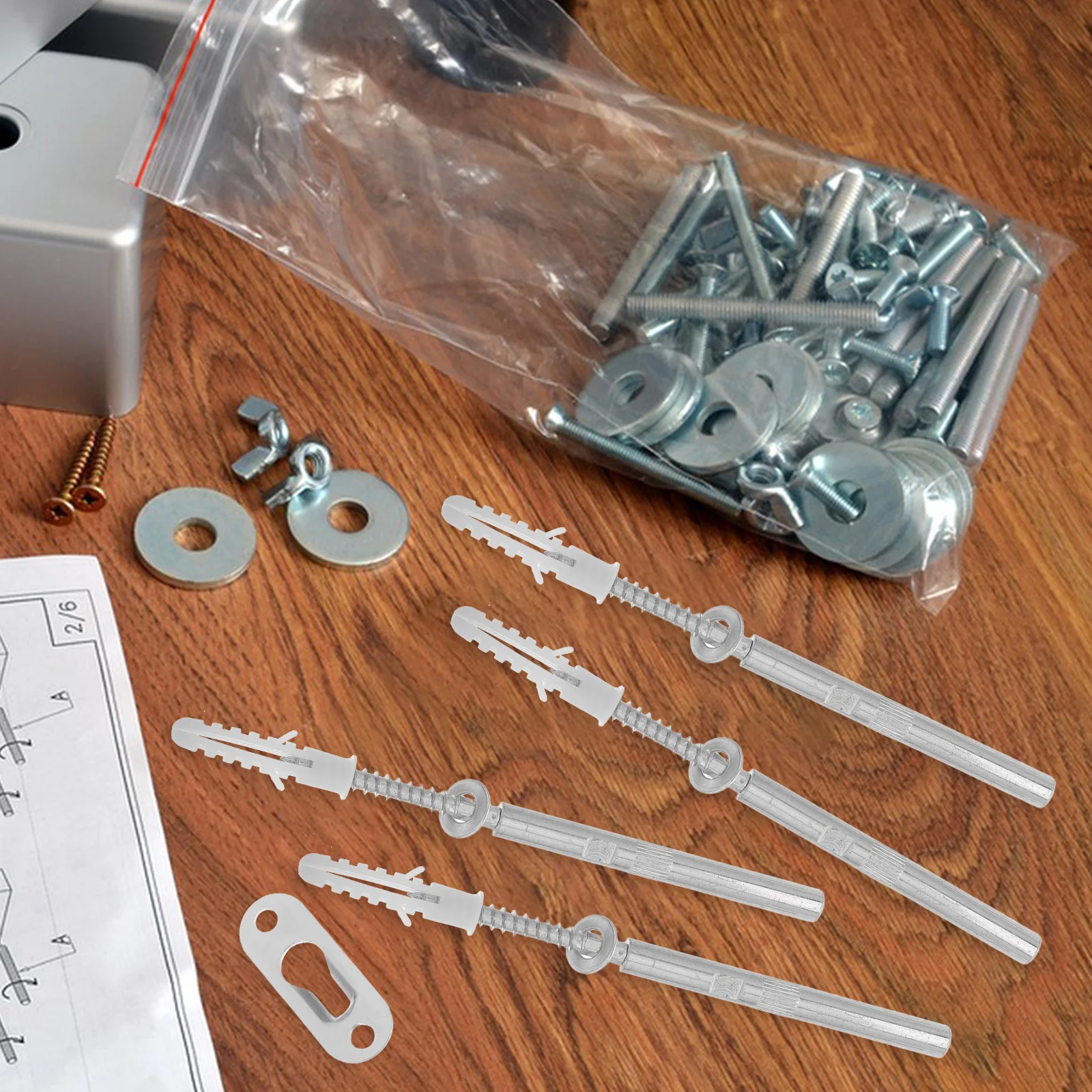 

4Pcs Hidden Floating Shelf Brackets Metal Adjustable Heavy Duty Invisible Wall Shelf Support for Kitchen Bathroom Cabinets