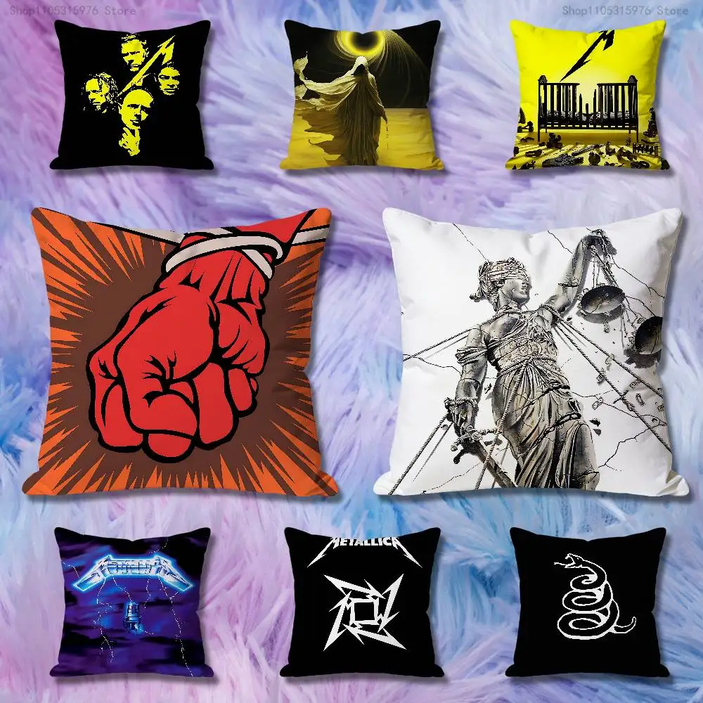 Music M-Metallicas Album Cushion Cover Suitable For Sofa Car Bedroom Office Cushions Decorative Pillow Case