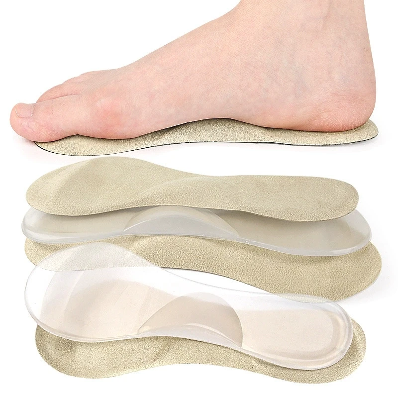 1/2Pair Women's High Heel Shoe Insoles Self-Adhesive Sweat-Absorbing Design Breathable Arch Support Pad Soft Forefoot Insoles