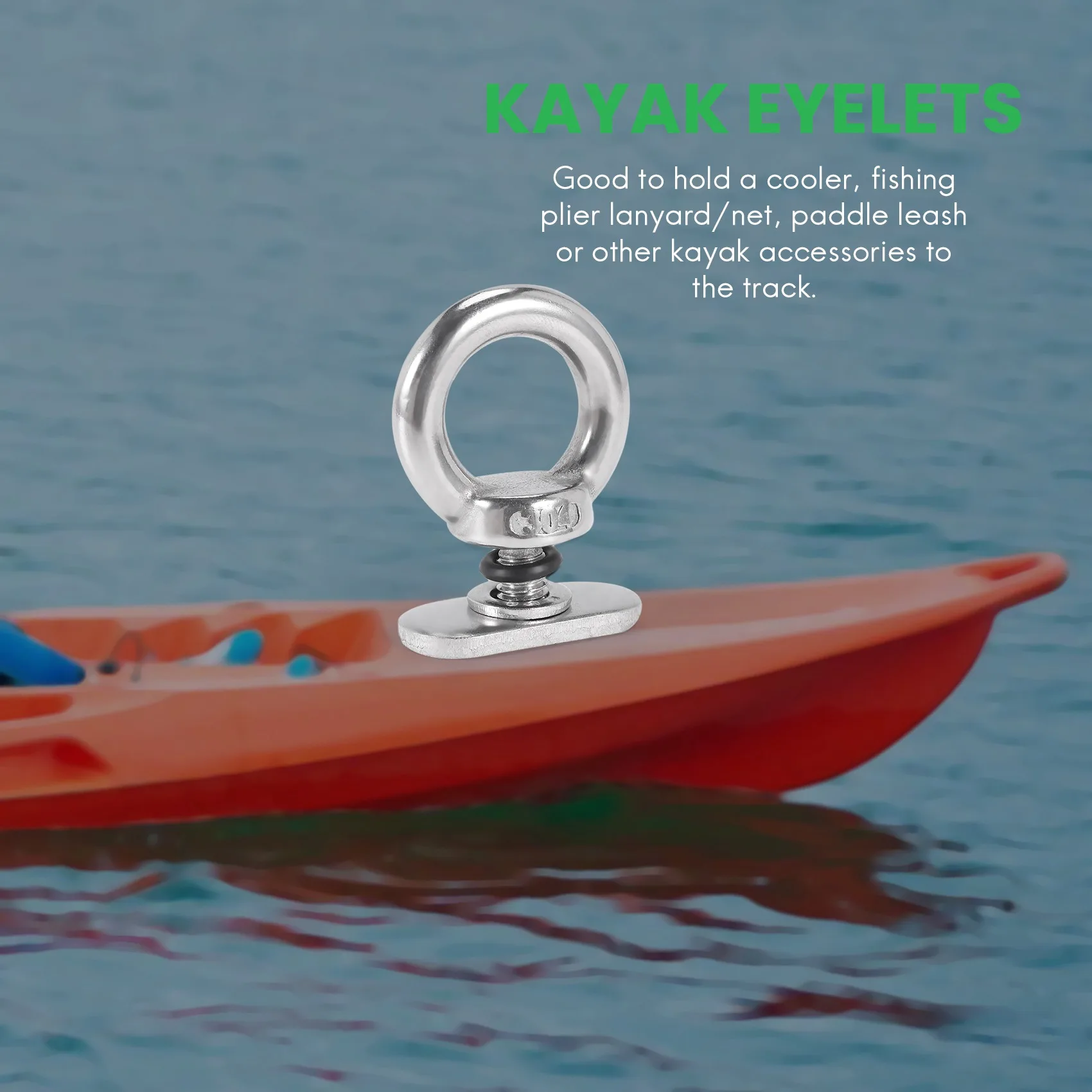 Accessorio per binario con occhielli da annodare per Kayak in acciaio inossidabile da 4 pezzi per Kayak canoa Boat