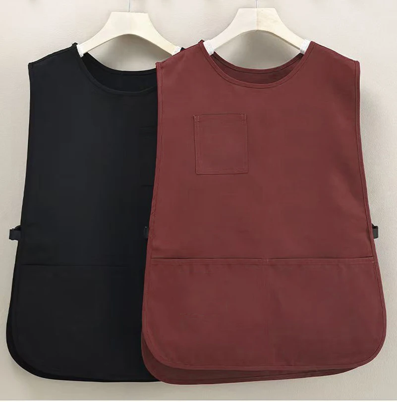 Waterproof Stain-Resistant Apron Nylon Vest Style Anti Dirty Kitchen Aprons Multipurpose Breathable Coffee House Uniform