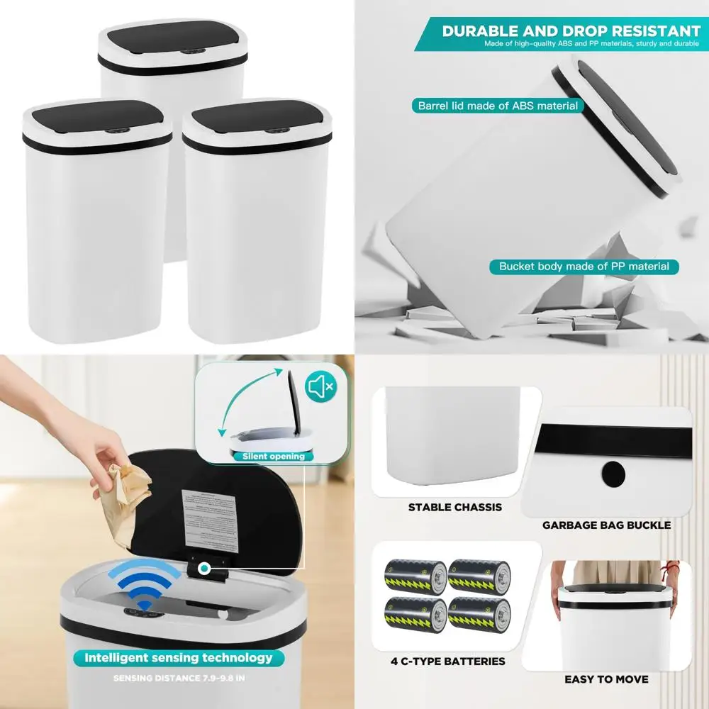 

Automatic Touch-Free 13 Gallon Kitchen Trash Can with Motion Sensor High-Capacity Garbage Can for Kitchen Use