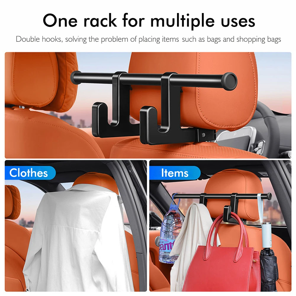 Auto-Kopfstützen-Aufhänger mit Doppelhaken-Design, Hohe Tragfähigkeit, Fahrzeug-Rücksitz-Kopfstützenhalterung – Detail 8