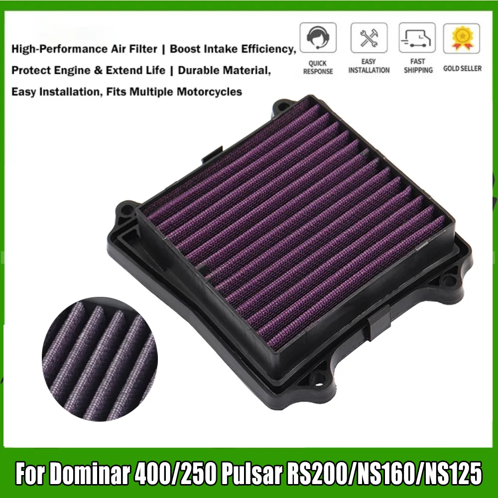 Fit for BAJAJ Pulsar NS160 RS200 NS125 Motorcycle Air Filter Intake Cleaner Dominar 400 250 RS 200 NS 125 160 DT581062
