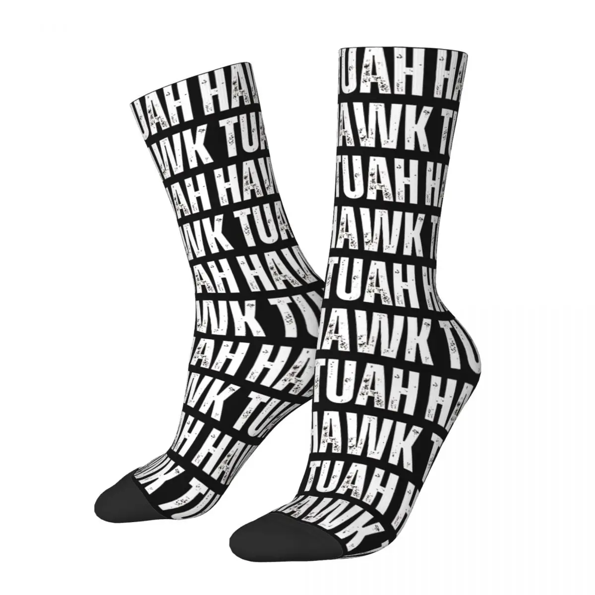 Funny Crazy compression HAWK TUAH Sock for Men Hip Hop Harajuku HAWK TUAH Happy Quality Pattern Printed Boys Crew Sock Novelty