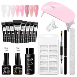 Mtssii 20m Nail Extension Gel Set All for Manicure Slip Solution Builder Acrylic Gel Polish Nail Art Tool Design with Nail Lamp