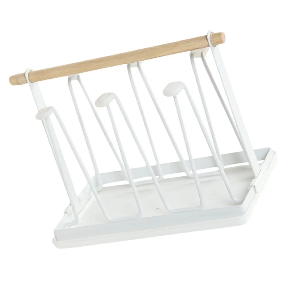 

Draining Cup Rack Holder Kitchen Storage Shelf 1 Tier Glass St Wooden Iron Material Modern Tidy ganized Home Decor