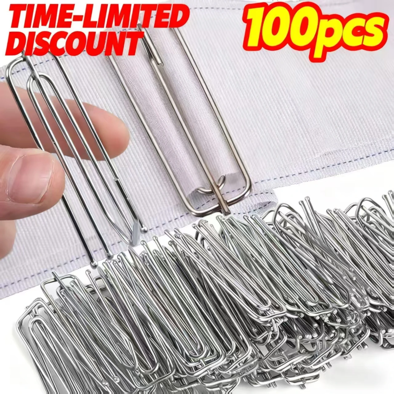 

4-Prong Curtain Tape Hooks, Anti-Rust Drapery Clips, Alloy Shower Curtain Cloth Clamp, Pleat Clips for Home and Window Decor