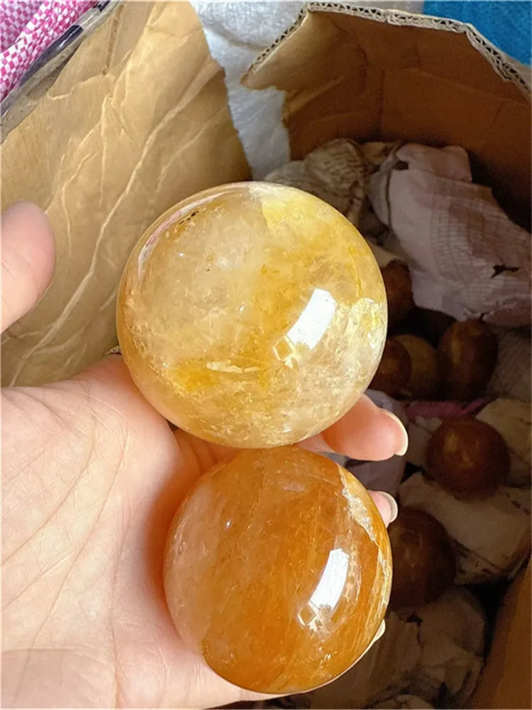 50mm Natural crystal yellow balls for home decoration