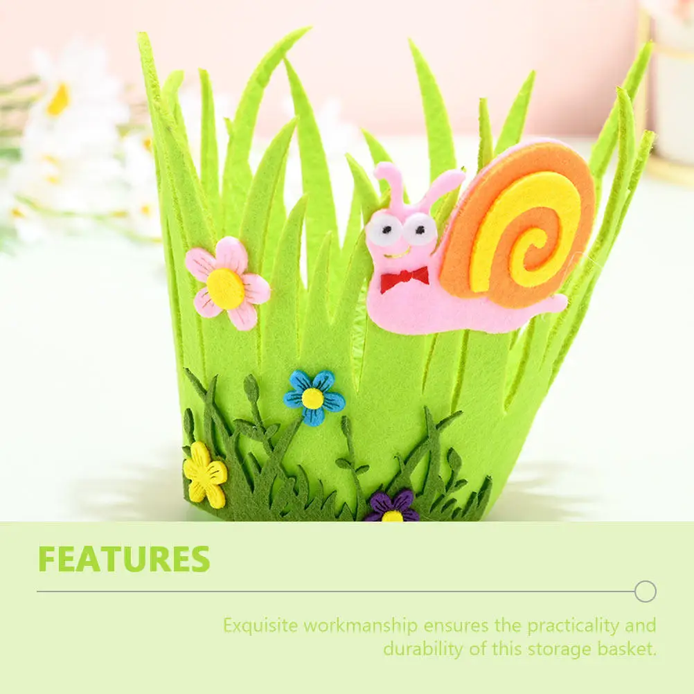 4Pcs Colorful Easter Baskets Non-Woven Fabric Egg Storage Basket Candy Container Decorative Home Garden Easter Baskets