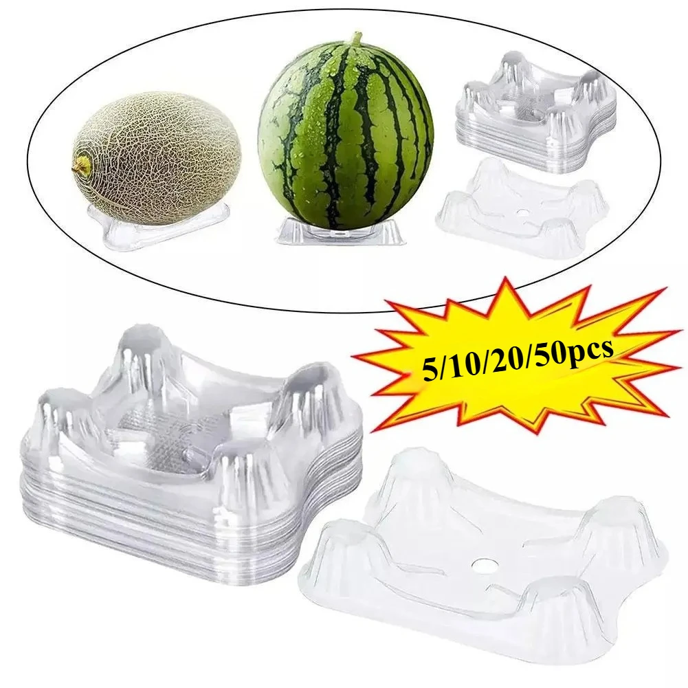 Suporte de Plástico Transparente para Melancia, Frutas e Plantas, Bandeja Anti-apodrecimento para Frutas e Vegetais de Jardim, 5/10/20/50 Peças