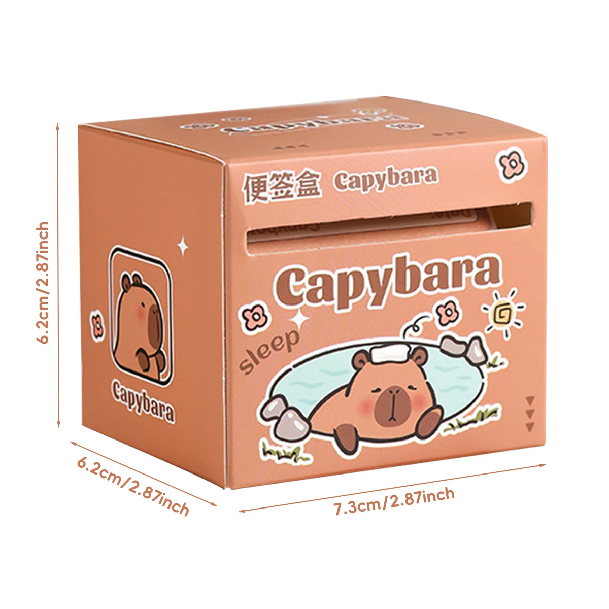 256 Sheets/Box Square Capybara Pull Out Sticky Notes Stickable Decoration Message-Leaving Note Office School Supplies Stationery