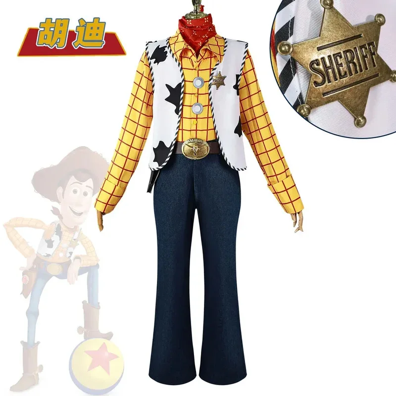 

Cosplay Story Woody Costume Sets Cowboy Christmas Sheriff's Halloween Carnival Dress Up Party Toy Stage Performance goi/6