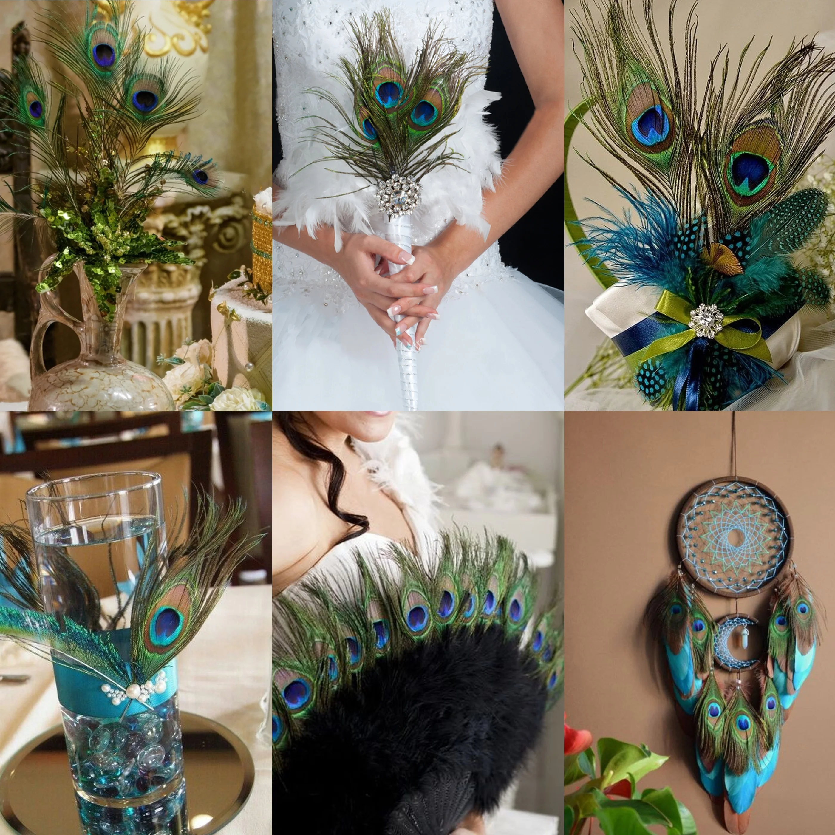 Wholesale Natural Peacock Feathers DIY Table Centerpieces Peacocks Sword Plume Wedding Party Decoration Carnival Accessories