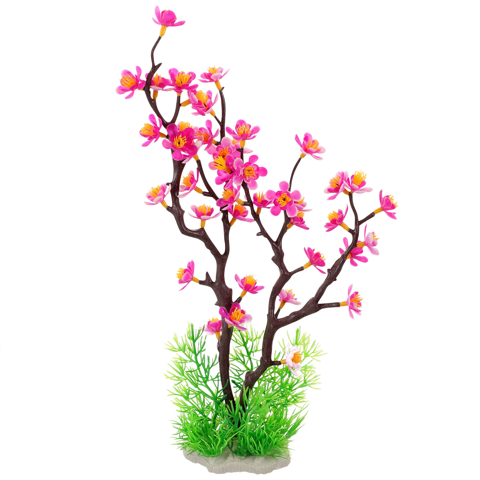 

Simulated Aquarium Plants Decorations White Blossom Fake Fish Tank Grass CT115 Lifelike Plastic Aquarium Plants Fish
