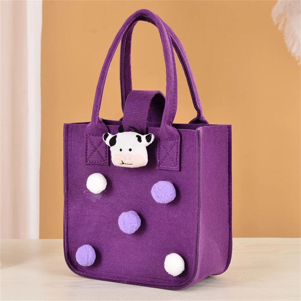 New Felt Bag with Gift Handbag Cartoon Felt Women's Handbag One Hundred Day Banquet Gift Bag Children's Handbag Tote Bags