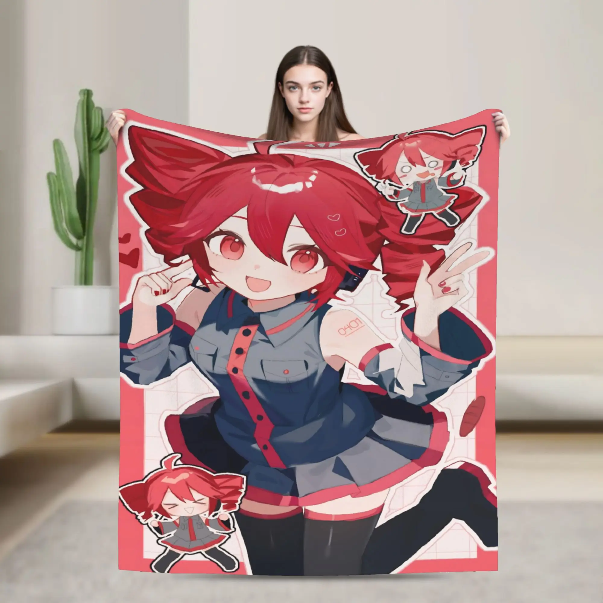 Kasanes Tetos Blanket Anime Vtuber Wool Awesome Breathable Throw Blankets for Coverlet Spring/Autumn