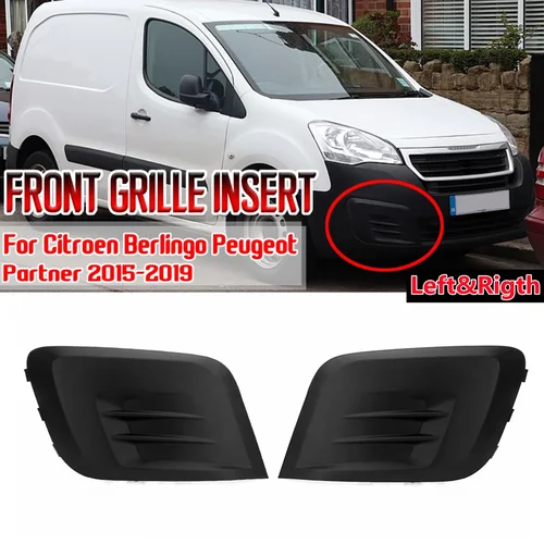 Imagen 1 del producto RM-par de parachoques delantero para coche, rejilla inferior para PEUGEOT PARTNER CITROEN BERLINGO 2015-2019, inserto de cubierta para parrilla antiniebla 1613564580