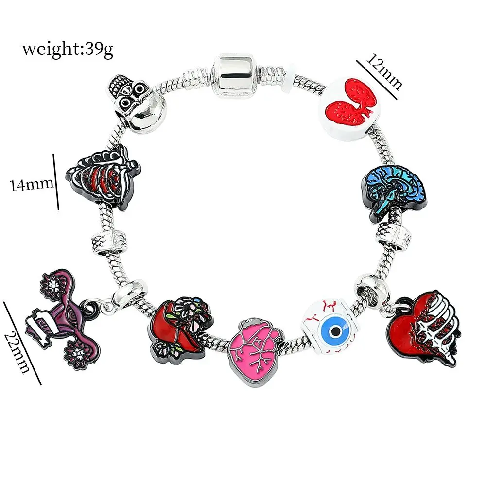 

New Human Body Organs European and American Alternative Jewelry Jewelry DIY Bracelet Beads Personalized Niche Accessories Gifts
