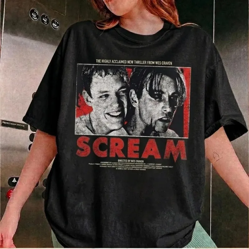 Scream Movie T-shirt, Horror Season Shirt for Women, Y2K Retro Street Unisex T-shirt