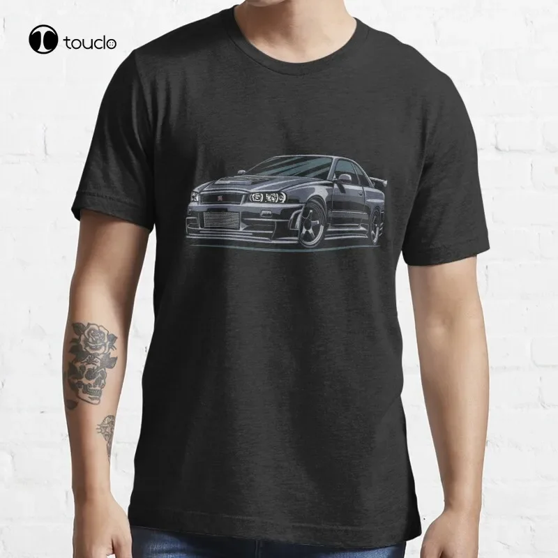 Nissann Skyline R34 héroe japonés Skyline R34 Gtr Jdm Nismo Bnr34 Hakosuka R33 R32 Camiseta de algodón