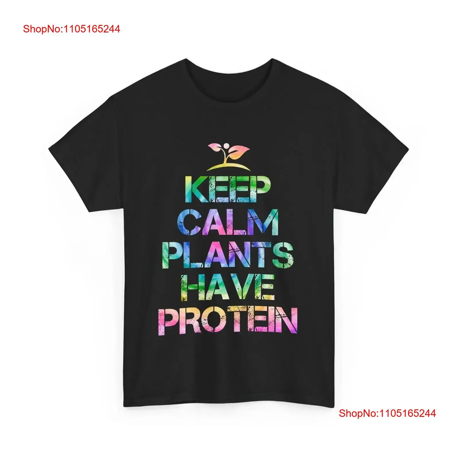Vegetarian T Shirt Keep Calm Plants Have Protein Vegan Food Lovers vintage Washed streetwear Soft Slightly Versatile