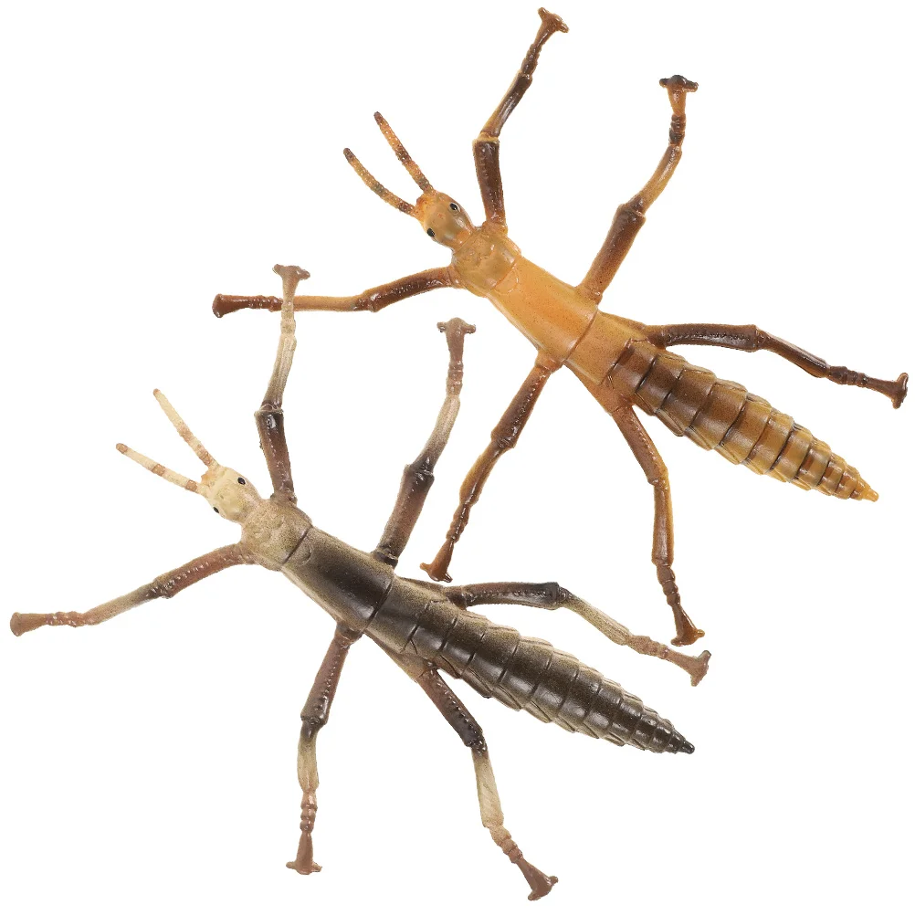 2 Pcs Educational Learning Toy Stick Insect Model Insects Micro-landscape Decor Party Trick Toys