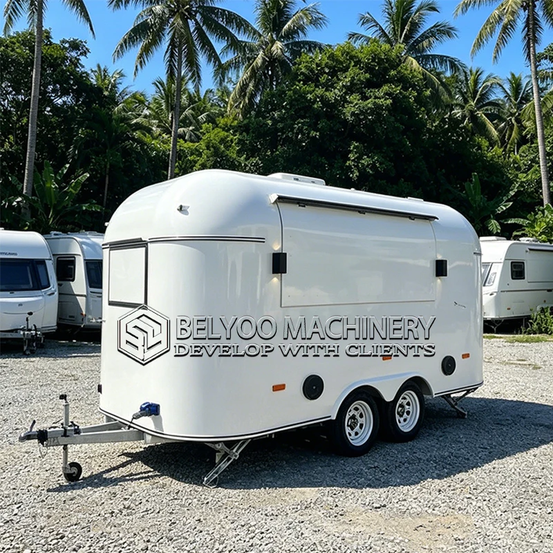 Belyoo Custom Commercial Food Trailer Mobile Kitchen Food Truck for Street Food Coffee Snack Bar Restaurant Fast Food Cart