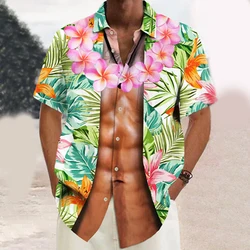 2025 High Quality Fashion Mens Shirts Hawaiian Abs Button Shirts Casual Designer Printed Short Sleeve Shirts Mens Lapel Mens Whi