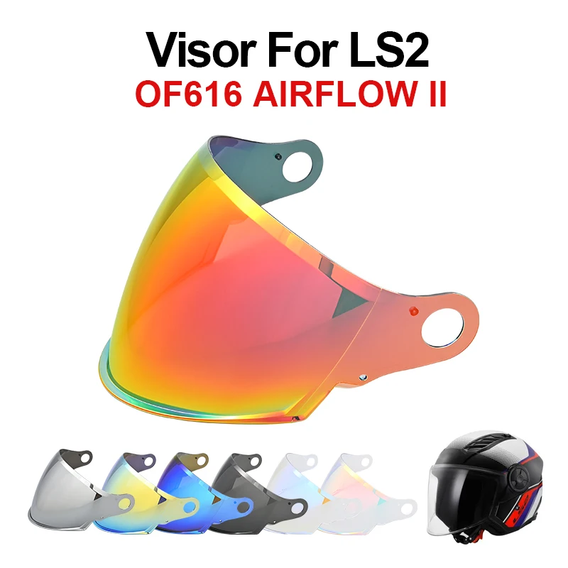 Open Face Motorcycle Helmet Replacement Wind Compatible with for OF616 AIRFLOW II Helmet Visor Multiple Color Helmet Spare Parts