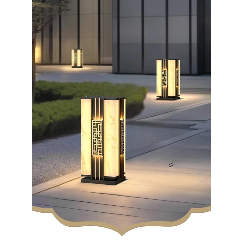 New Chinese lawnlamp solar garden lamoutdoor B&B landscapeamp waterproof hotel villa garden flooramp