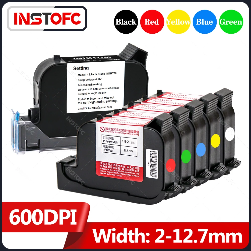 

42ml Fast Drying Black Color Ink Cartridge Waterproof Anti-fading For Expire Date Handheld Inkjet Printer 600dpi Cartridges