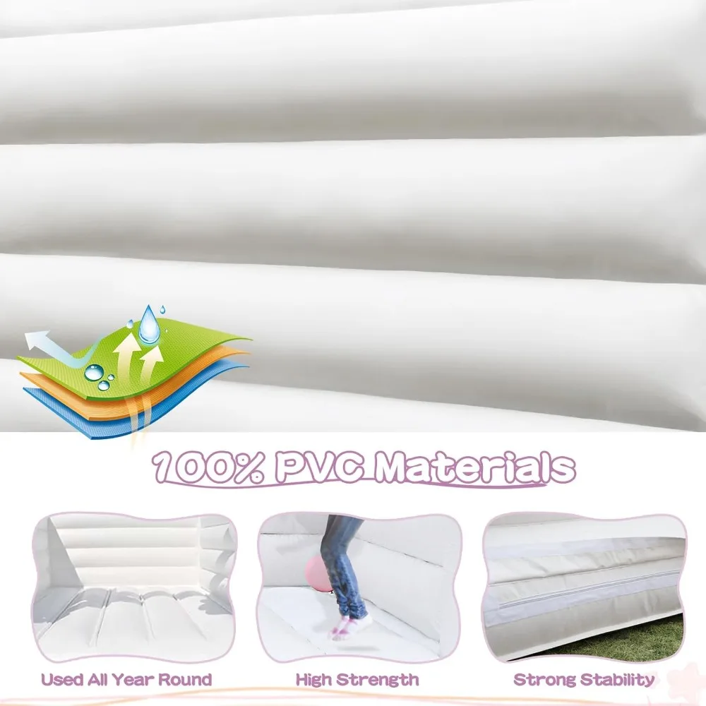 14FT 흰색 바운스 하우스 100% PVC 야외 풍선 탄력 있는 성 점프 하우스 어린이 휴가, 마당 장식 및 파티