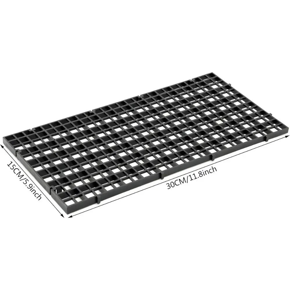 14pcs Aquarium Grid Divider Plastic Mesh Set with Suction Clips for Fish Separation, Aquascape Base Plate YMY