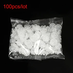 100pcs desechable soporte de pegamento individual de pestañas injerto de injerto de injerto de copa de copa de copa de flor de extensión de pestañas soporte adhesivo 6 mejores accesorios de pestañas de ventas - №1