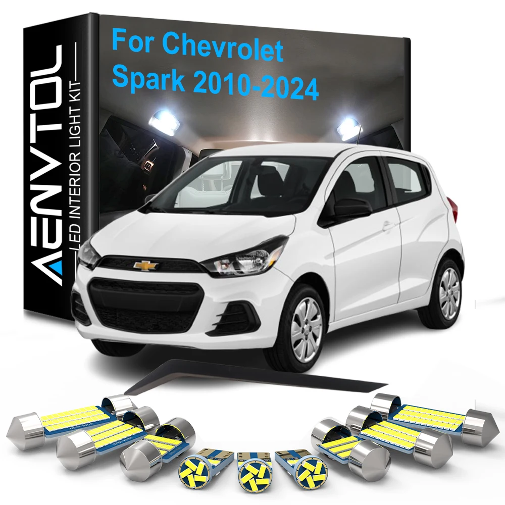 7pcs Car LED Interior Lamp Canbus For Chevrolet Spark 2010 2011 2012 2013 2014 2015 2016 2017 2018 2019 2020 2021 2022 2023 2024